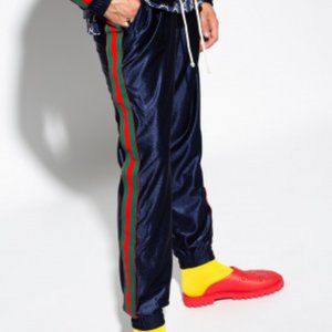 Gucci Web Tech Jersey Pants in Navy NEW NEVER WORN